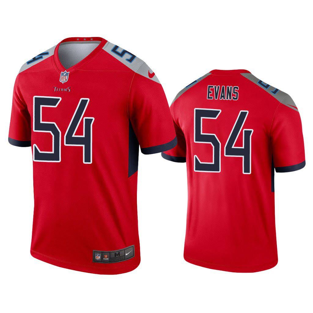 Men Tennessee Titans #54 Rashaan Evans Nike Red Inverted Legend NFL Jersey